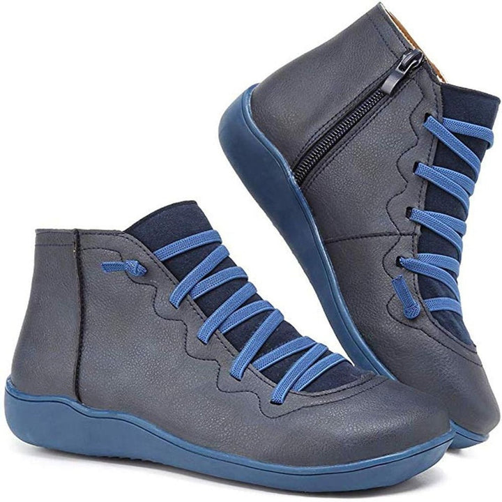 Bottines à Lacets et Zip Latéral Femme