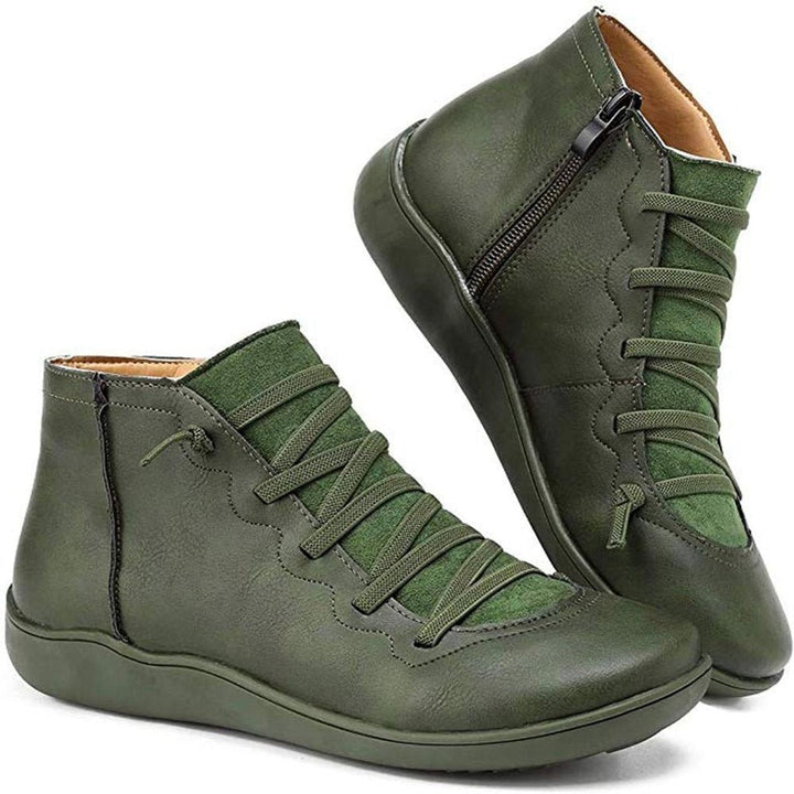 Bottines à Lacets et Zip Latéral Femme