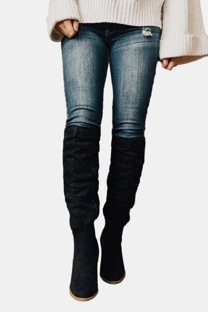 Bottes Hautes à Talon Bloc Femme