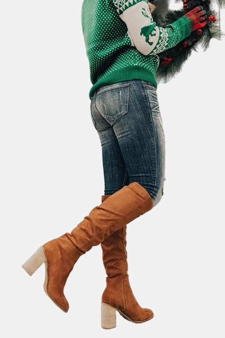 Bottes Hautes à Talon Bloc Femme