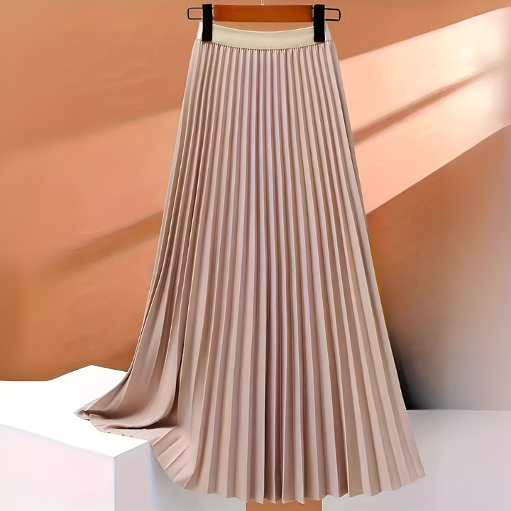 Jupe Midi Plissée Taille Haute Femme