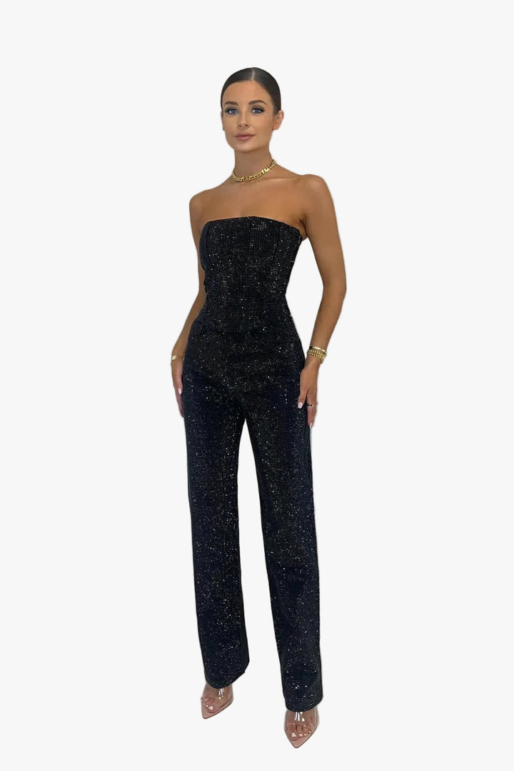 Combinaison Bustier à Sequins Femme