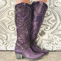 Bottes Western Cloutées à Talon Bloc Femme