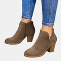 Bottines à Talon Bloc et Zip Femme