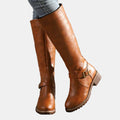 Bottes Hautes à Boucle et Talon Bas Femme