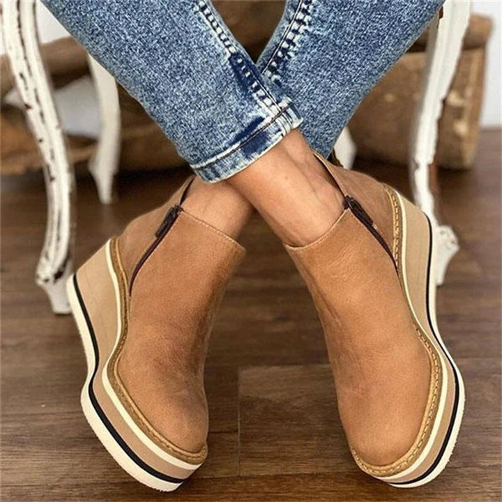 Bottines Compensées à Bout Arrondi Femme