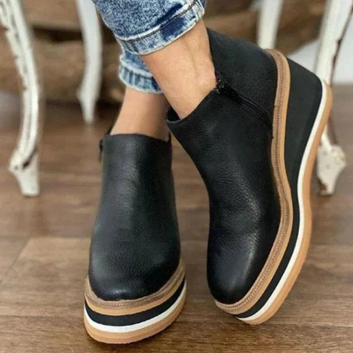 Bottines Compensées à Bout Arrondi Femme