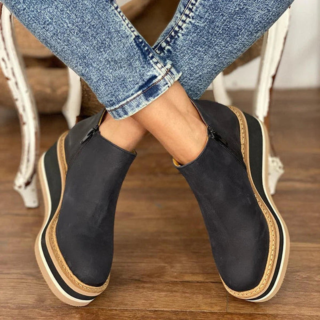 Bottines Compensées à Bout Arrondi Femme