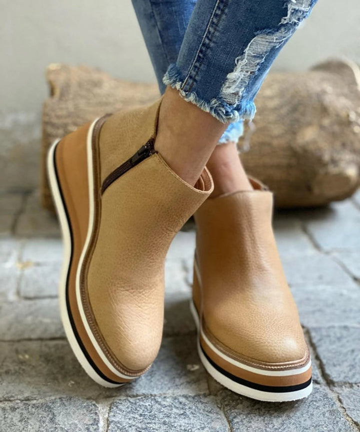 Bottines Compensées à Bout Arrondi Femme