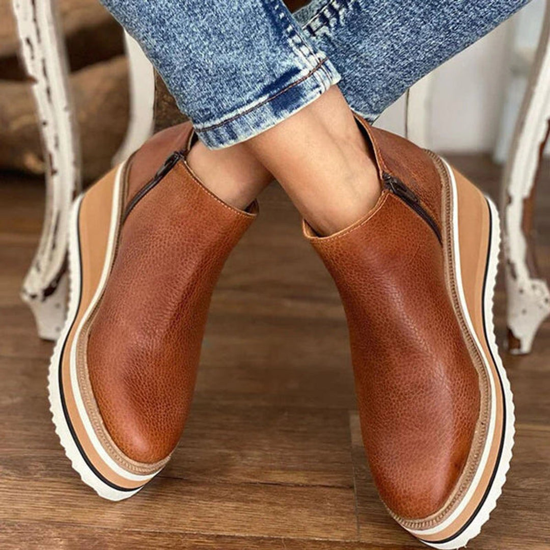 Bottines Compensées à Bout Arrondi Femme