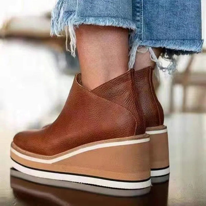 Bottines Compensées à Bout Arrondi Femme