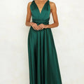 Robe Longue Sans Manches Col V Femme