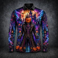 Chemise Halloween Imprimé Citrouille Gothique Homme