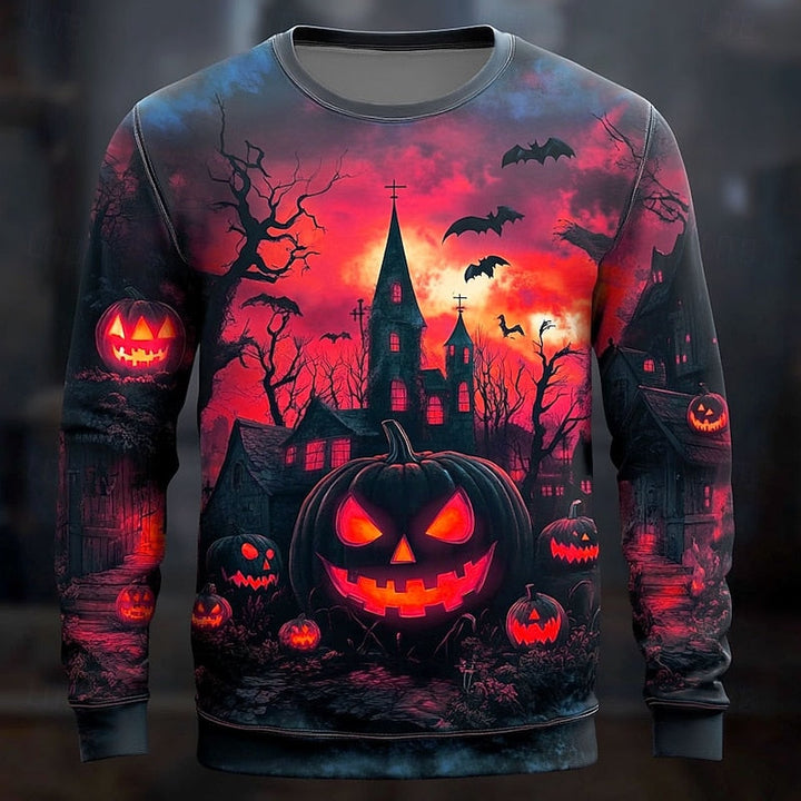 Sweat Halloween Imprimé Citrouilles Homme
