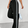 Pantalon Jogging Taille Haute à Jambes Larges Femme